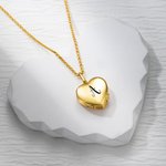 Collana personalizzata con cuore d'amore e 4 foto con iniziale incisa Festa della mamma e compleanno per le donne