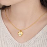 Collana personalizzata con cuore d'amore e 4 foto con iniziale incisa Festa della mamma e compleanno per le donne