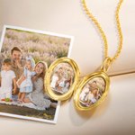 Collier Personnalisé avec Photo et Nom Bijou Forme Coffret Cadeau Commémoratif pour Femme