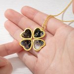 Collana personalizzata con cuore d'amore e 4 foto con iniziale incisa Festa della mamma e compleanno per le donne