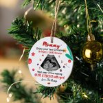 Ornement Pendent Personnalisé avec Photo Décoration Thème Enjoy Your Last Christmas In Peace And Quiet Cadeau Noël pour Future Maman