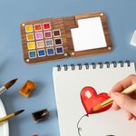 Personalizzato legno Mini portatile acquerello tavolozza pittura caso per Paint amante regalo