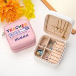 Personalisierte PU-Leder-Schmuck-Box mit Namen für Lehrer Wertschätzung Geschenk