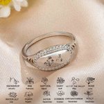 Personalizada Flor de nacimiento Colibrí Anillo para la abuela Regalo de mamá