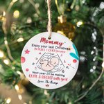 Ornement Pendent Personnalisé avec Photo Décoration Thème Enjoy Your Last Christmas In Peace And Quiet Cadeau Noël pour Future Maman