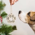 Personalisierte hölzerne Schneeflocke Weihnachtsschmuck mit Namen Weihnachtsgeschenk für Tierliebhaber