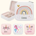 Personalized Fantasy Unicorn and Mermaid PU Leather Jewelry Box