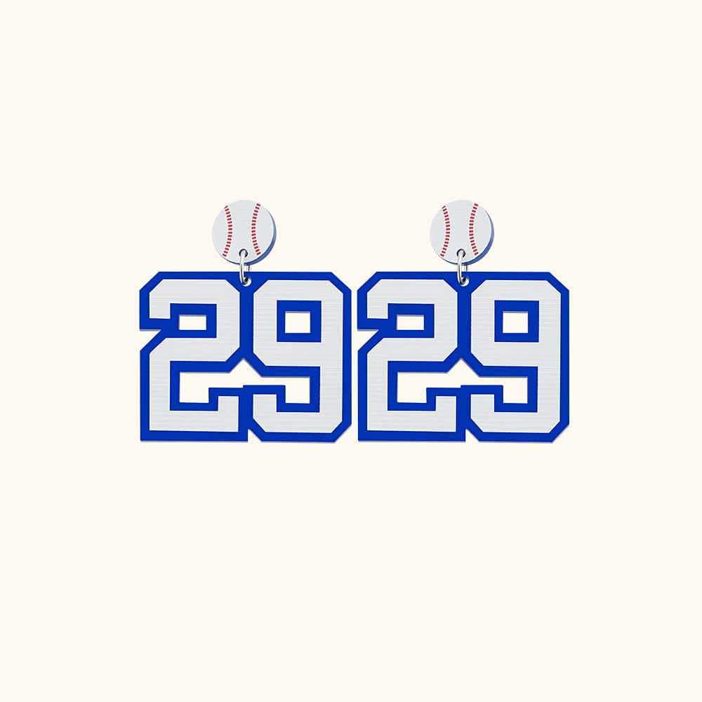 Boucles d'Oreilles Personnalisées avec Numéro de Joueur Cadeau d'Anniversaire pour Maman Baseball Football Softball