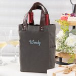 Personalized 2 Bottle Wine Tote Bag  with Handle for Wedding Birthday Dinner Party Festival Favors
