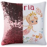 Personalisierte Fantasy Einhorn Reversible Magie Pailletten Flip werfen Kissenbezug mit Namen Kind Geschenk