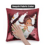 Personalisierte Fantasy Einhorn Reversible Magie Pailletten Flip werfen Kissenbezug mit Namen Kind Geschenk