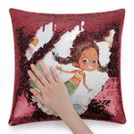 Personalisierte Fantasy Einhorn Reversible Magie Pailletten Flip werfen Kissenbezug mit Namen Kind Geschenk