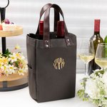 Personalized 2 Bottle Wine Tote Bag  with Handle for Wedding Birthday Dinner Party Festival Favors