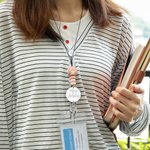 Cordino personalizzato rosa per insegnanti Regalo portabadge arcobaleno con cordino in rilievo per nome