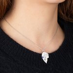 Collier en Coeur Personnalisé avec Prénom Pierre de Naissance Set de 2 Motif Maison Cadeau Anniversaire pour Meilleure Amie