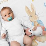 Personalised Peter Rabbit Baby Milestone Growth Tracker Soft Blanket Photo Prop Baby Shower Birthday Gift for Newborn Kid