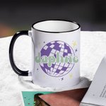 Personalized Sparkly Retro 70s Disco Ball Mirror Ball Cute Ceramic Coffee Mug 11oz