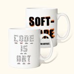 Personalized Ceramic Code is Art Coffee Mug 11oz for Computer Engineer Coder