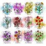 Sac de rangement en toile de jute aquarelle personnalisé avec le nom de la fleur.