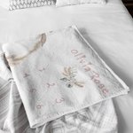 Couverture Douce Personnalisée avec Fleurs et Nom Thème Suivi de Coissance Mensuelle Cadeau pour Nouveau-Né