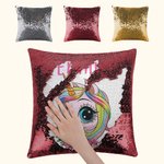Personalisierte Fantasy Einhorn Reversible Magie Pailletten Flip werfen Kissenbezug mit Namen Kind Geschenk