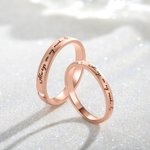 Personalised Matte Sterling Silver Couple Rings with Message