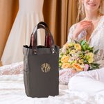 Personalized 2 Bottle Wine Tote Bag  with Handle for Wedding Birthday Dinner Party Festival Favors