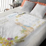 Personalised Peter Rabbit Baby Milestone Growth Tracker Soft Blanket Photo Prop Baby Shower Birthday Gift for Newborn Kid