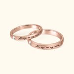 Personalised Matte Sterling Silver Couple Rings with Message