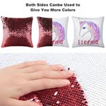 Personalisierte Fantasy Einhorn Reversible Magie Pailletten Flip werfen Kissenbezug mit Namen Kind Geschenk