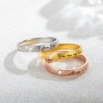 Personalised Matte Sterling Silver Couple Rings with Message