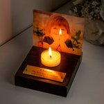 Personalized Photo Frame with Engraved Plaque Wooden Memorial Candle Holder