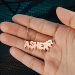 Gepersonaliseerde vleermuis heks pompoen spook gotische naam ketting Halloween Gift voor vrouwen meisjes