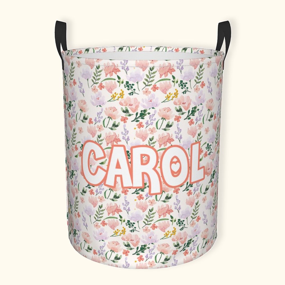 Panier de rangement de jouets pour enfants, personnalisé et imprimé de fleurs