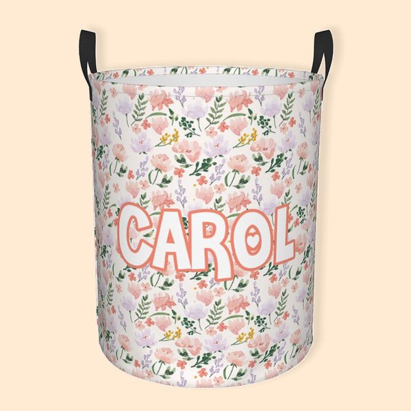Cesta personalizada con estampado de flores