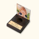 Personalized Photo Frame with Engraved Plaque Wooden Memorial Candle Holder