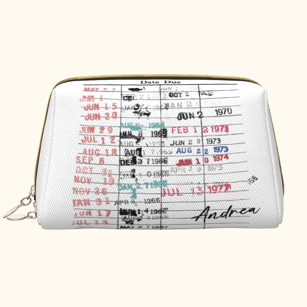 Sac de cosmétique en cuir personnalisé pour amoureux des livres