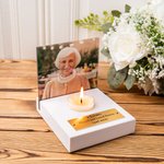 Personalized Photo Frame with Engraved Plaque Wooden Memorial Candle Holder