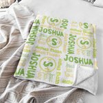 Manta de vellón personalizada con nombre Dinosaurio Fantasía Unicornio Regalo de cumpleaños Baby Shower para bebé niño