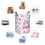 Personalizzato fantasia Unicorno Design Lavanderia giocattolo cestino organizzatore per bambini regalo