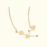 Collana personalizzata di costellazioni zodiacali con fiore di nascita Regalo per lei