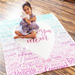 Personalisierte Dankeschön Herz Gradient Decke mit Namen für Muttertag Geburtstag Geschenk für sie