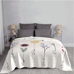 Couverture Polaire Style Aquarelle Fleurs Cadeau Fête des Mères pour Grand-Mère Mère Famille