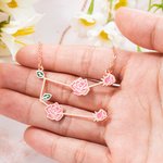Collana personalizzata di costellazioni zodiacali con fiore di nascita Regalo per lei