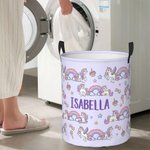 Personalizzato fantasia Unicorno Design Lavanderia giocattolo cestino organizzatore per bambini regalo