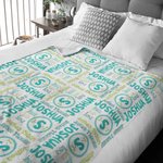 Manta de vellón personalizada con nombre Dinosaurio Fantasía Unicornio Regalo de cumpleaños Baby Shower para bebé niño