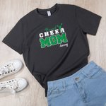 Personalised Glitter Bow Proud Cheer Mom 100% Cotton Short Sleeve T-shirt with Name Breathable Multicolour Available Game Day Gift for Mom