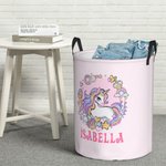 Personalizzato fantasia Unicorno Design Lavanderia giocattolo cestino organizzatore per bambini regalo