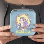 Personalizzato in pelle PU Cartoon Fantasy Unicorn Jewelry Box Jewelry Organizer