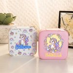 Personalizzato in pelle PU Cartoon Fantasy Unicorn Jewelry Box Jewelry Organizer